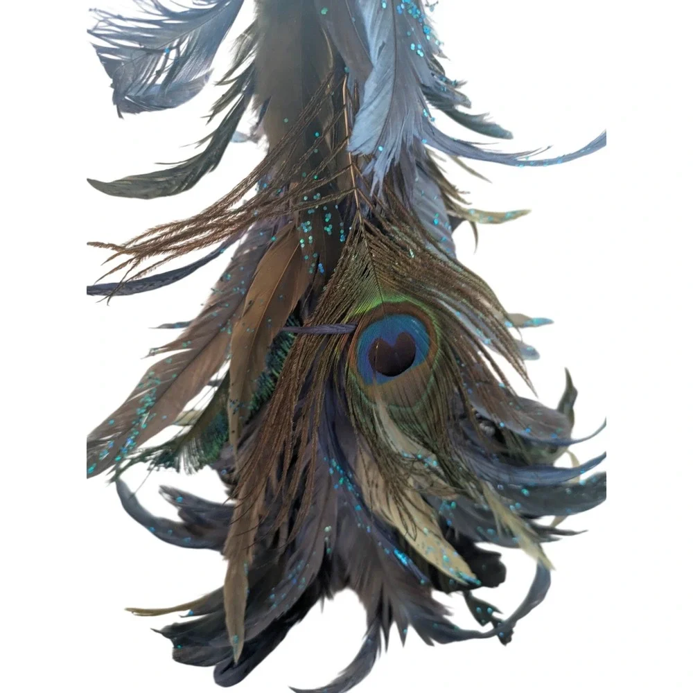 VintageFeather‎ Christmas Tree Topper Peacock Accents Ornaments